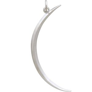 Sterling Silver Slender Crescent Moon Neck…